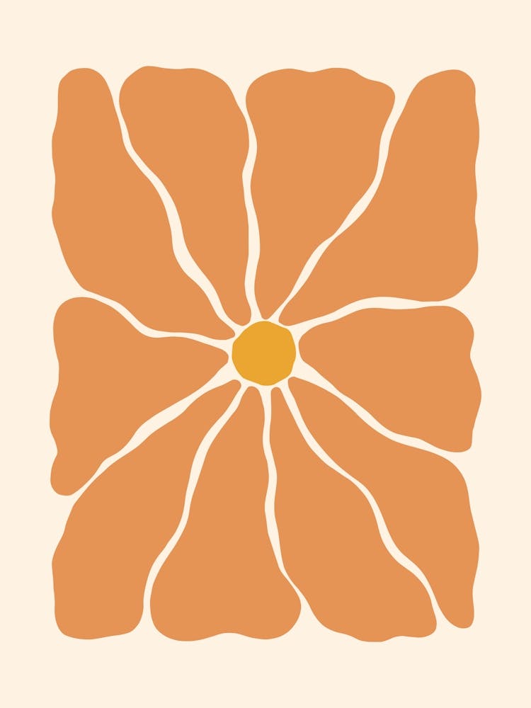 Abstract Flower 01 - Orange