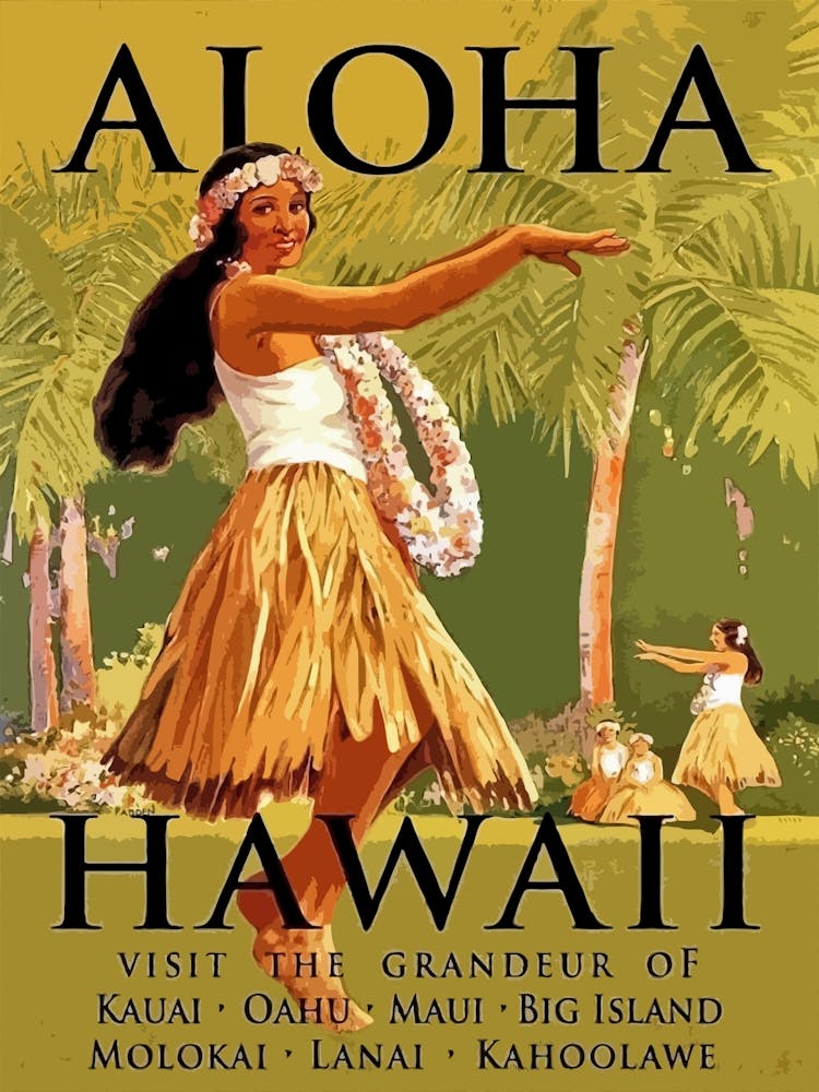Aloha Hawaii, tanzendes Hula-Mädchen