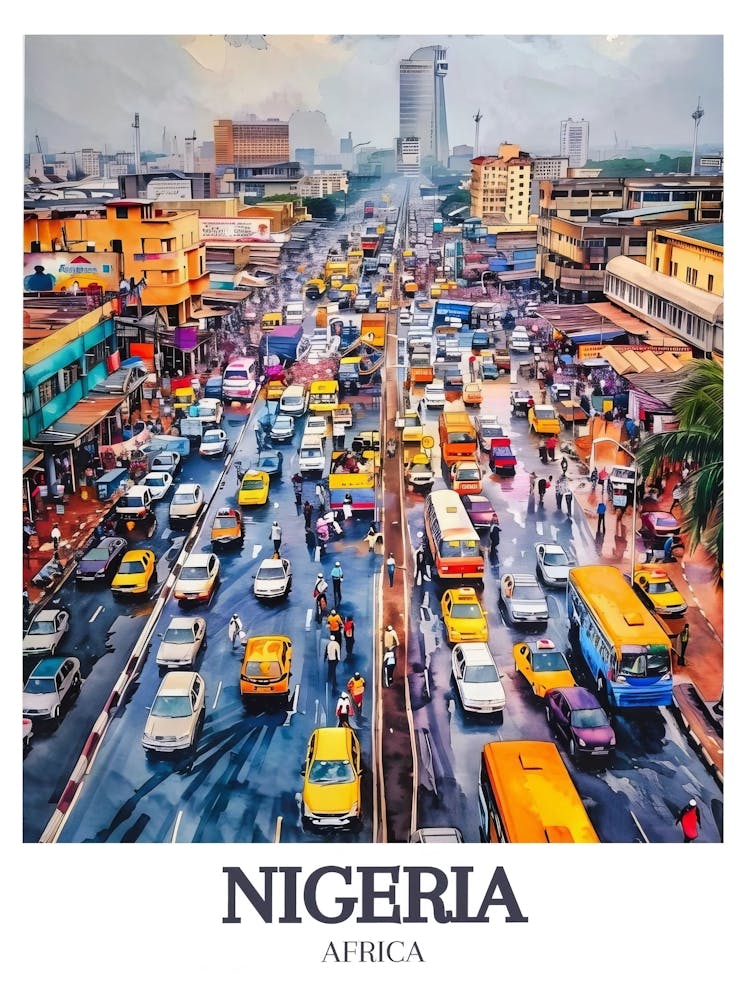 Nigeria Lagos Poster Nigerian Wall Art Lagos Nigeria Wall Art Nigerian Art Lagos Wall Art