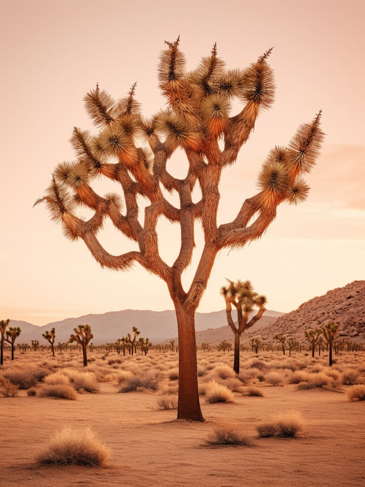  Photograph Of A Joshua Trees At Dusk In Desert 4