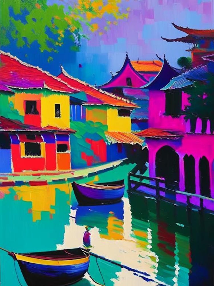Hoi An Vietnam Colourful Painting Tropical Destination