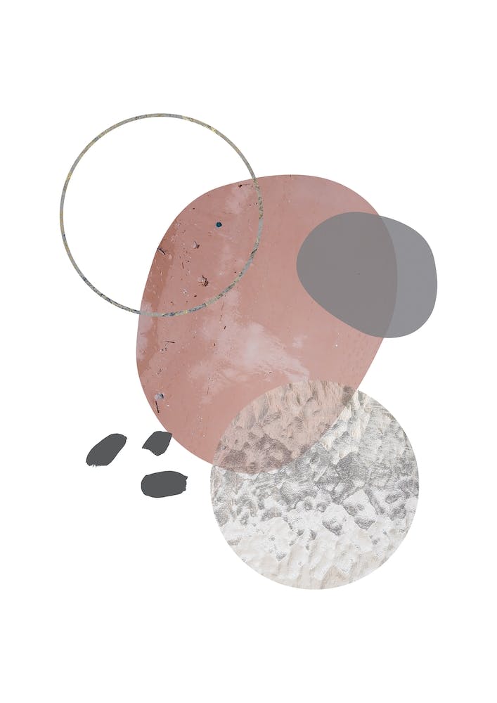 Peach Pebel & Glass Abstract