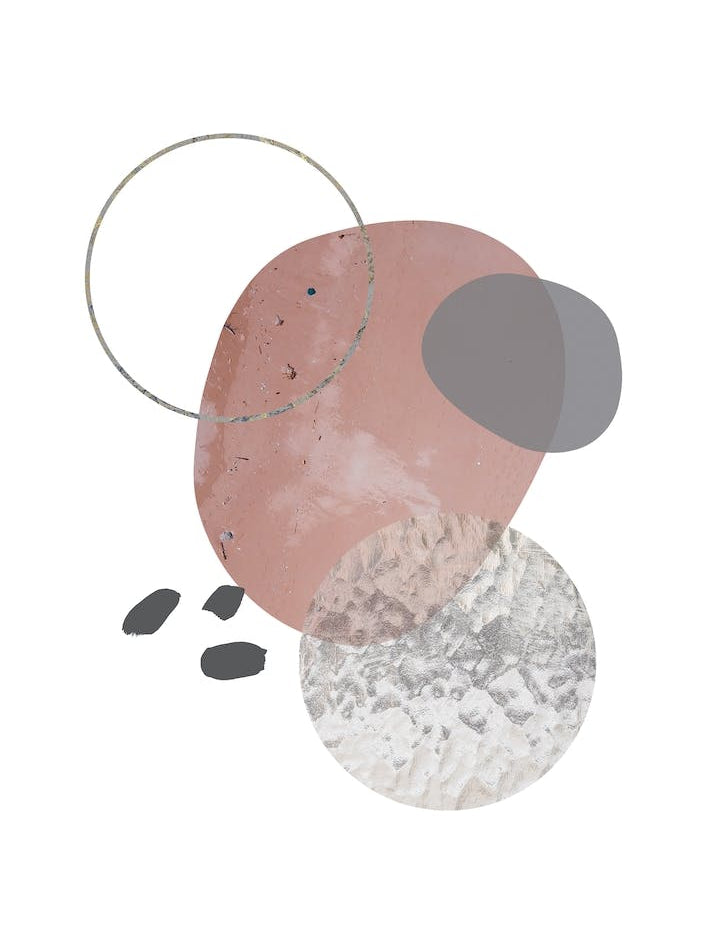 Peach Pebel & Glass Abstract