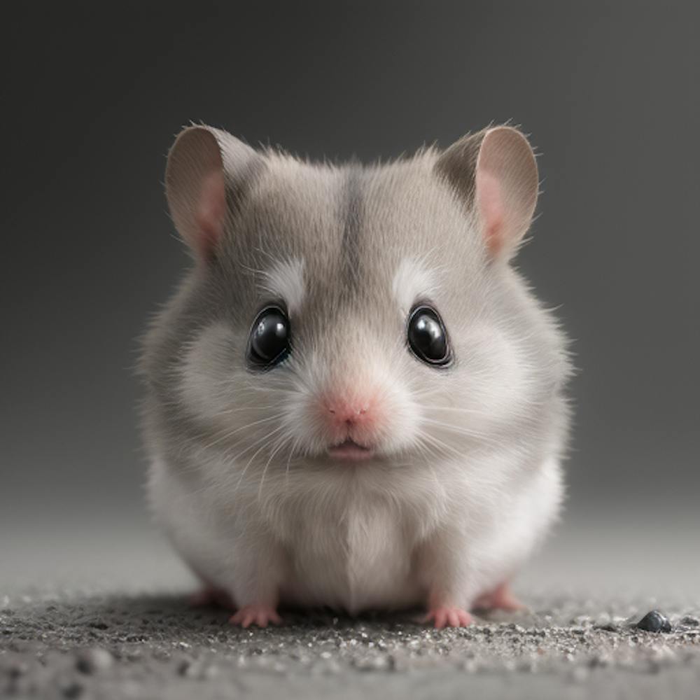 Grey Cute Hamsterwhite Backgroundbig Eyes2047 Concept Art Original Cinematic S 500954910
