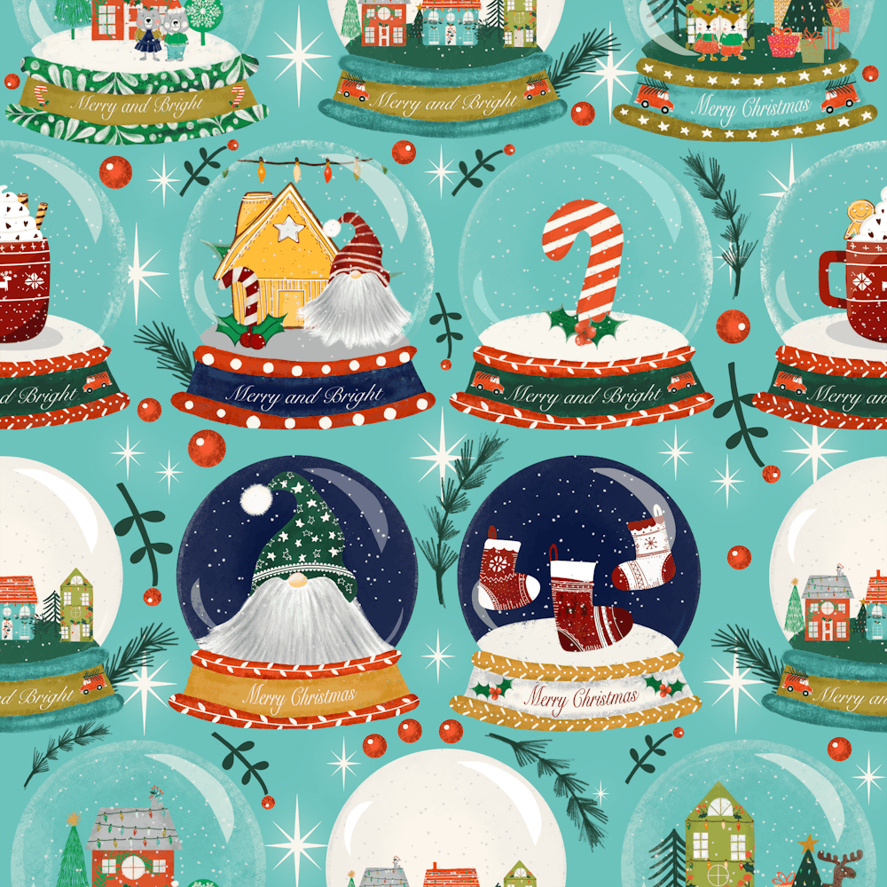 Christmas Snow Globe Blue