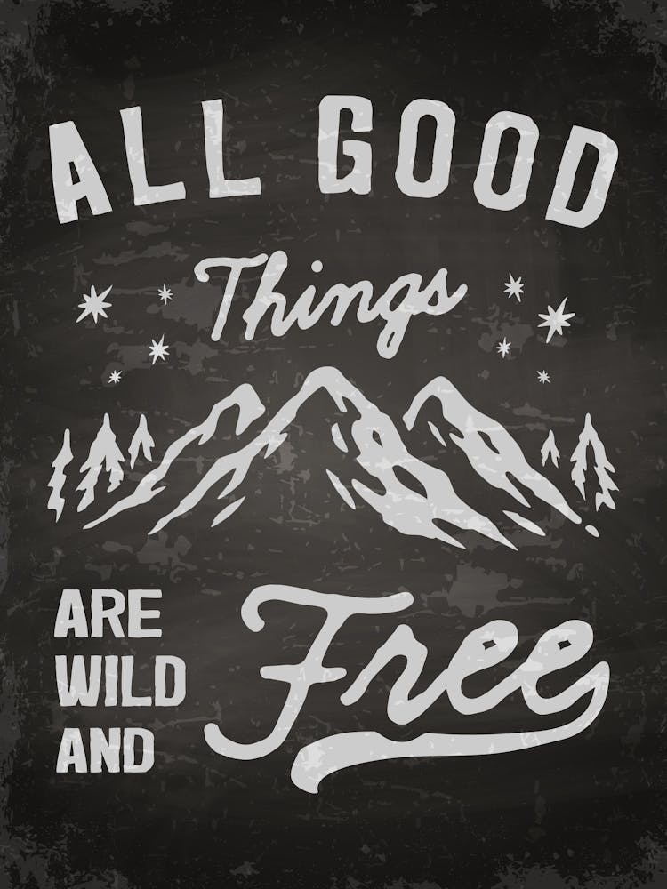 All Good Things Are Wild And Free — coffee poster, coffee lettering, kitchen art print, kitchen wall decor