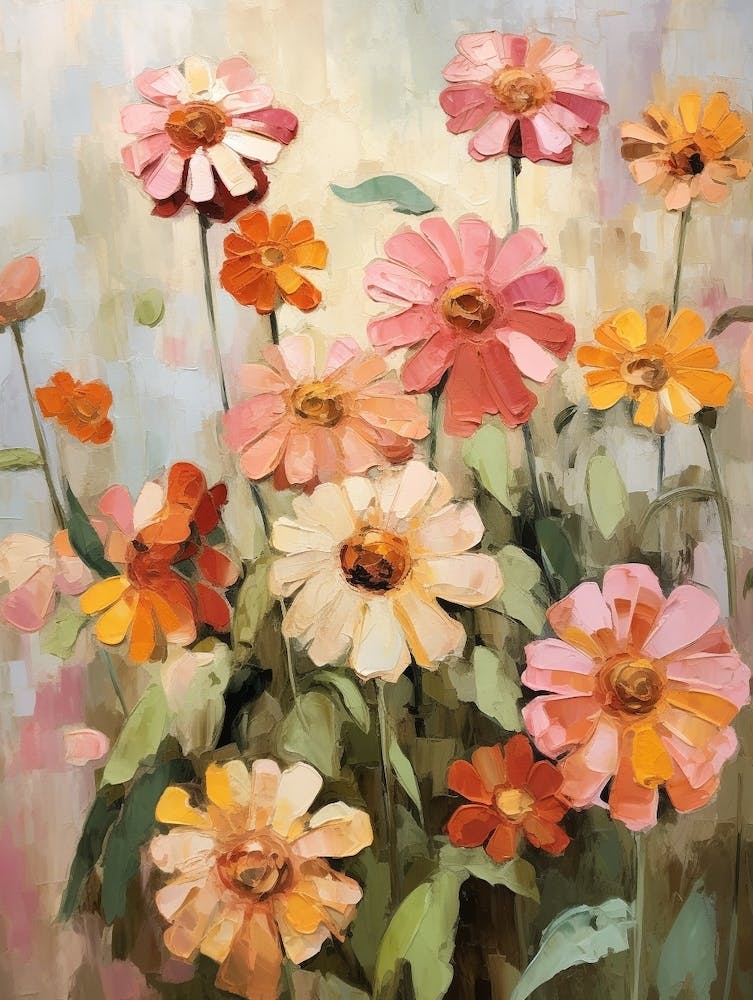 Fall Flower Painting Zinnia 2
