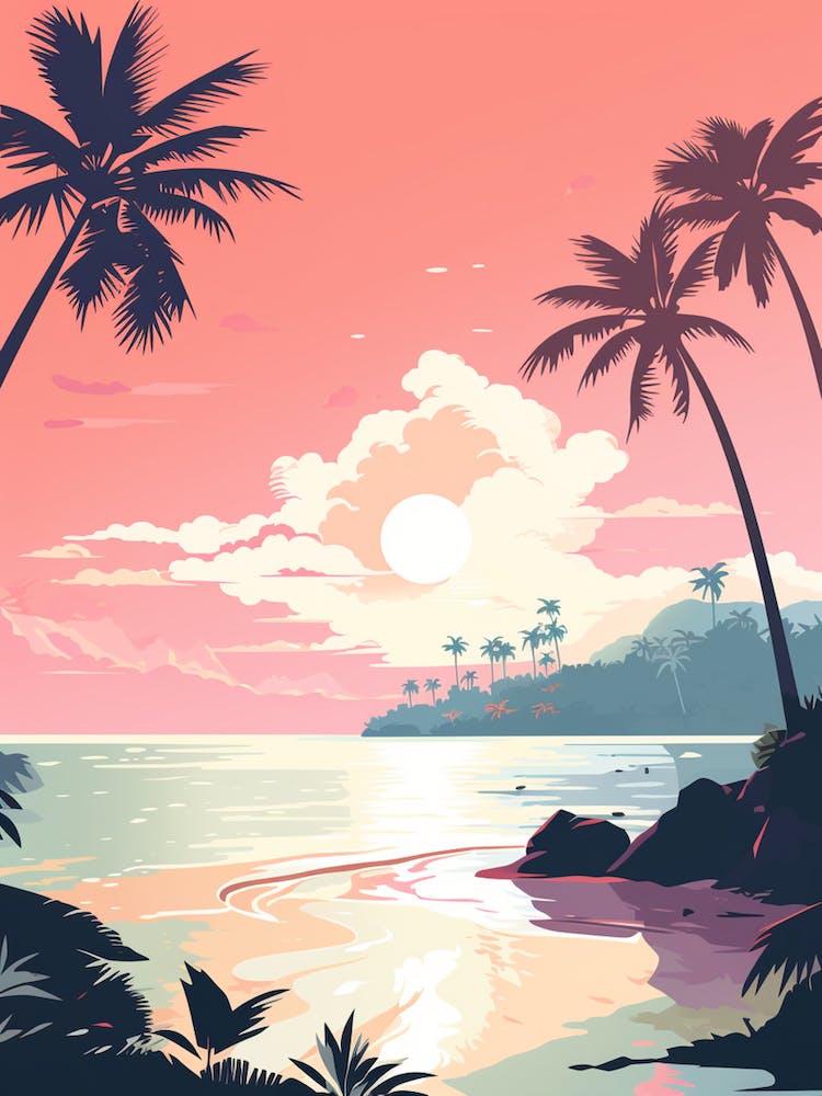 A Canvas Painting Of Anse Lazio, Praslin Seychelles 3