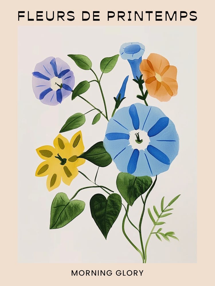 Spring Floral French Poster  Morning Glory 6
