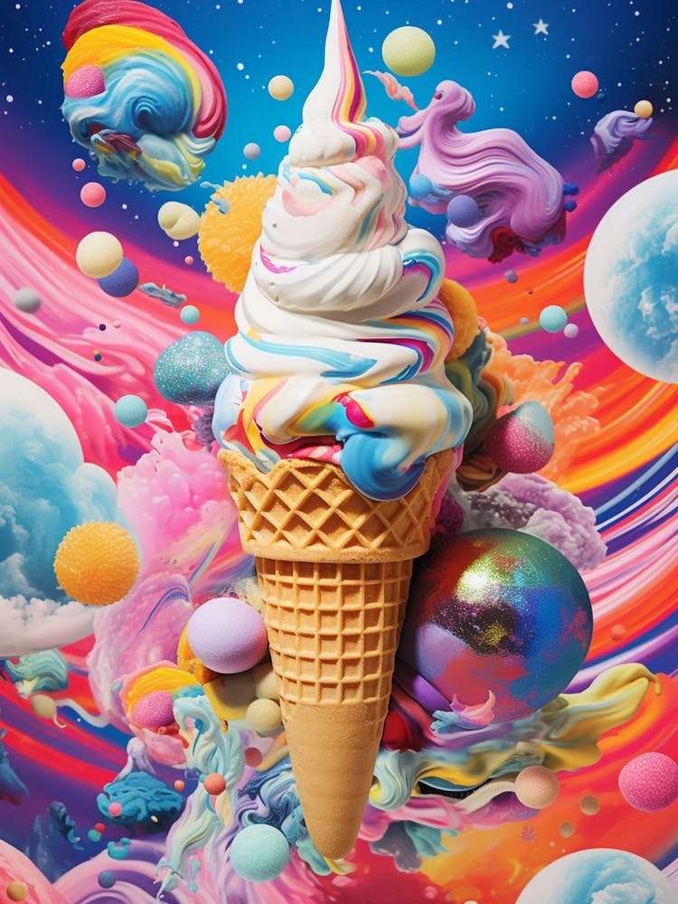 Ice Cream Pop Art Inspired Space Background 3
