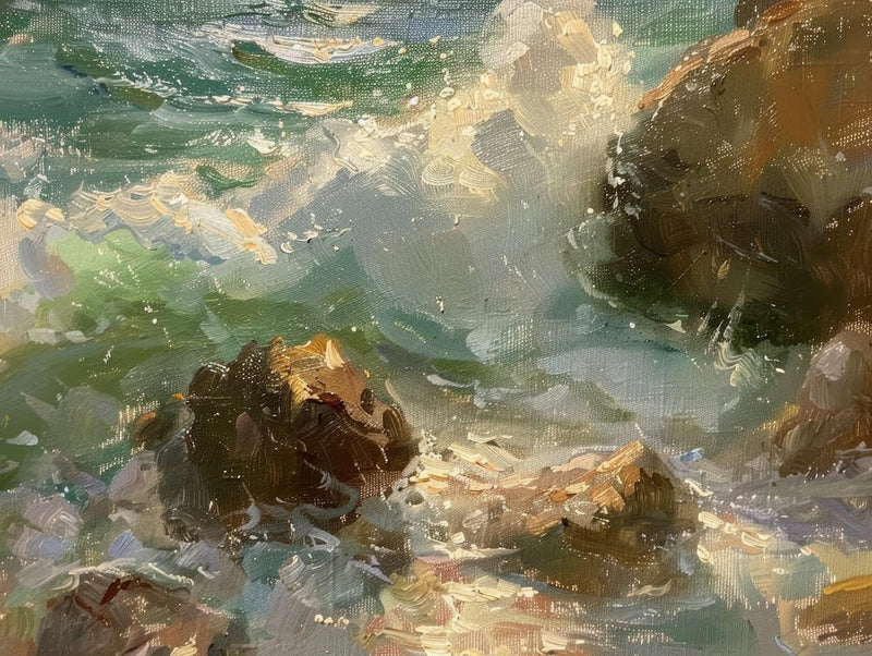 Waves Crashing On Rocks