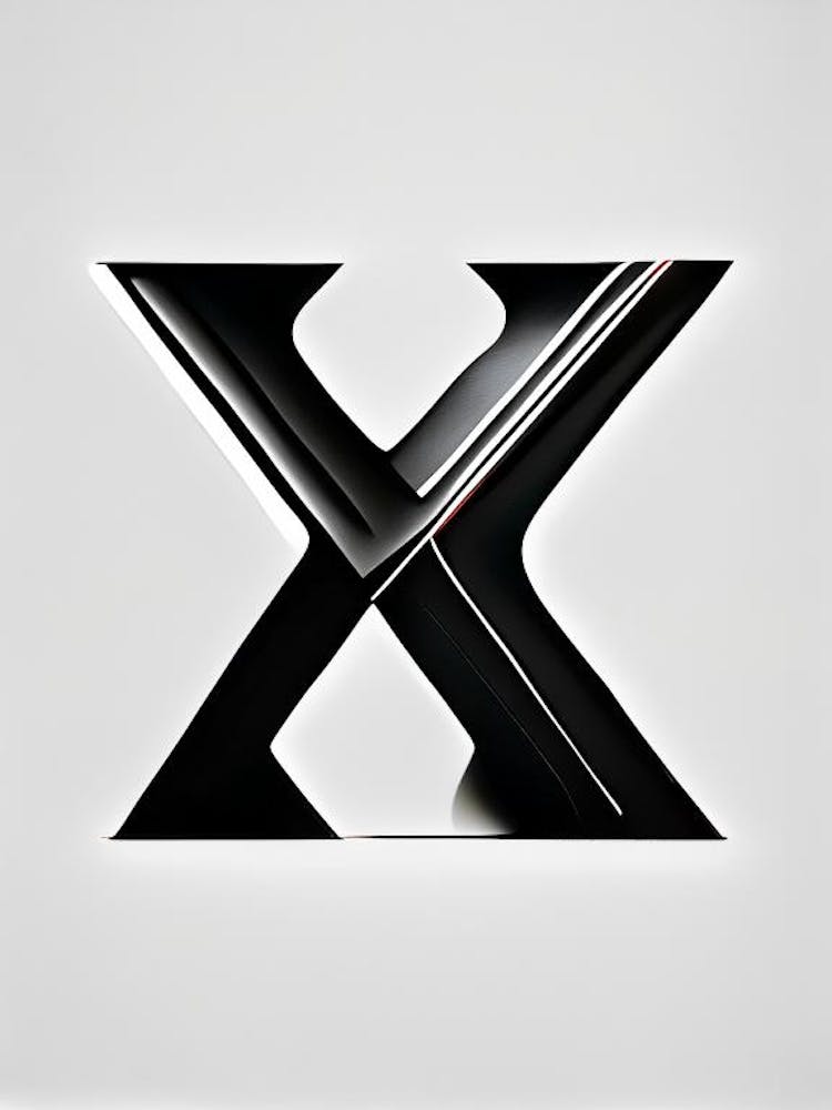 X  Letter, Alphabet Retro Minimal 2