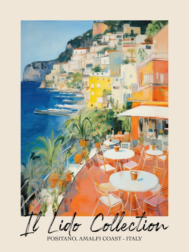 Positano, Amalfiküste Italien Il Lido Collection Strandclub Poster 3
