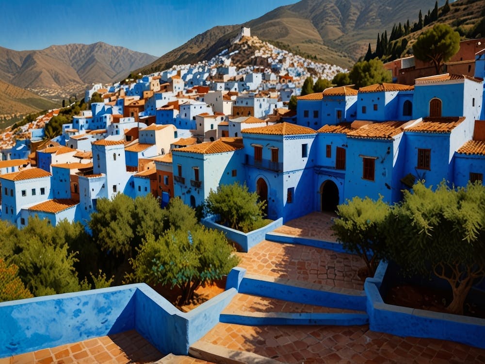 Blue City Of Chefchaouen Art 1