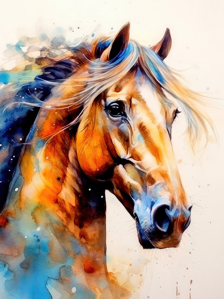 Horse Watercolor Painting animal 1