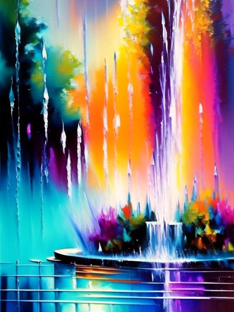 Fontaines - Paysage Aquatique Abstrait Lumineux 1