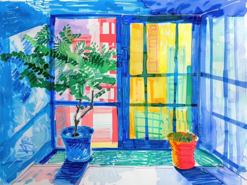 Auckland From The Window View Painting 2