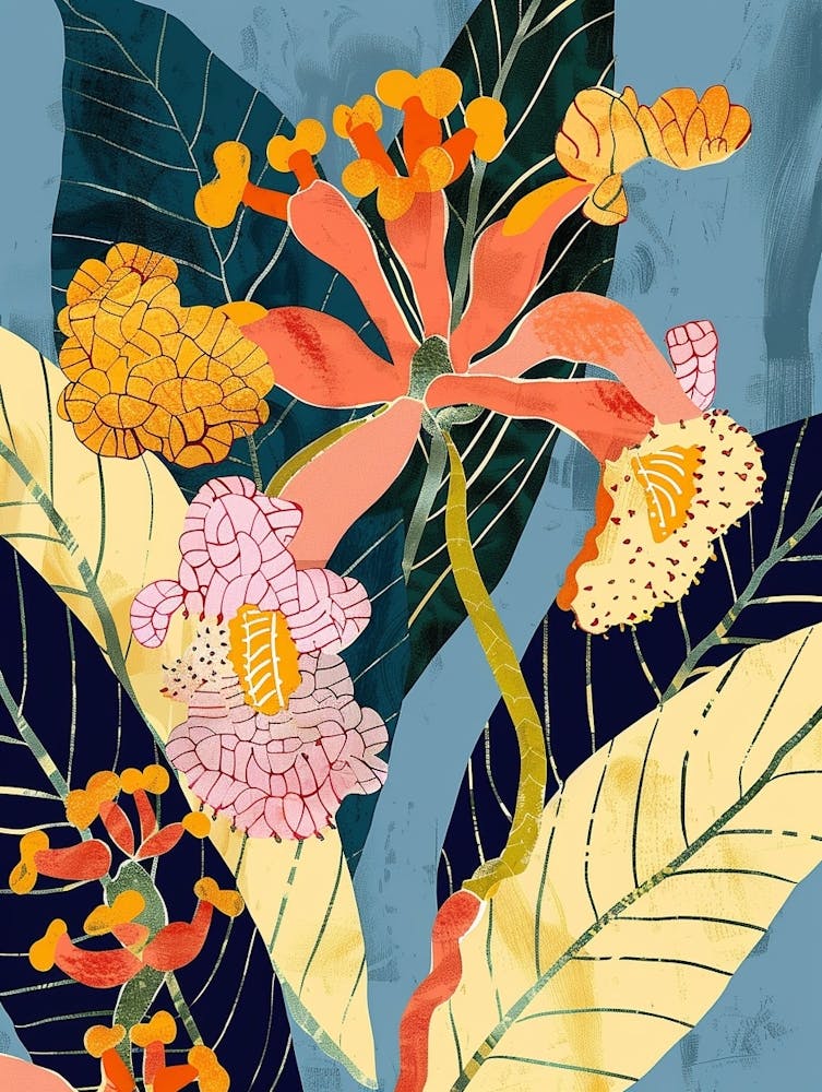 Bunte Blumenillustration Lantana 1