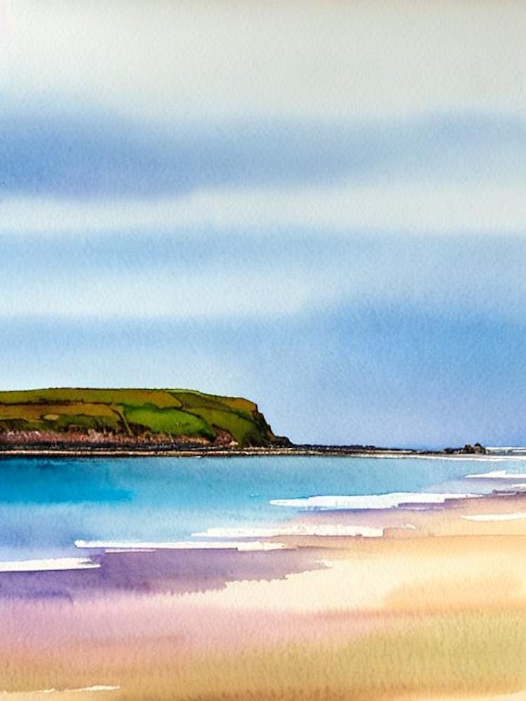 North Berwick Beach 2, East Lothian, Scotland Watercolour