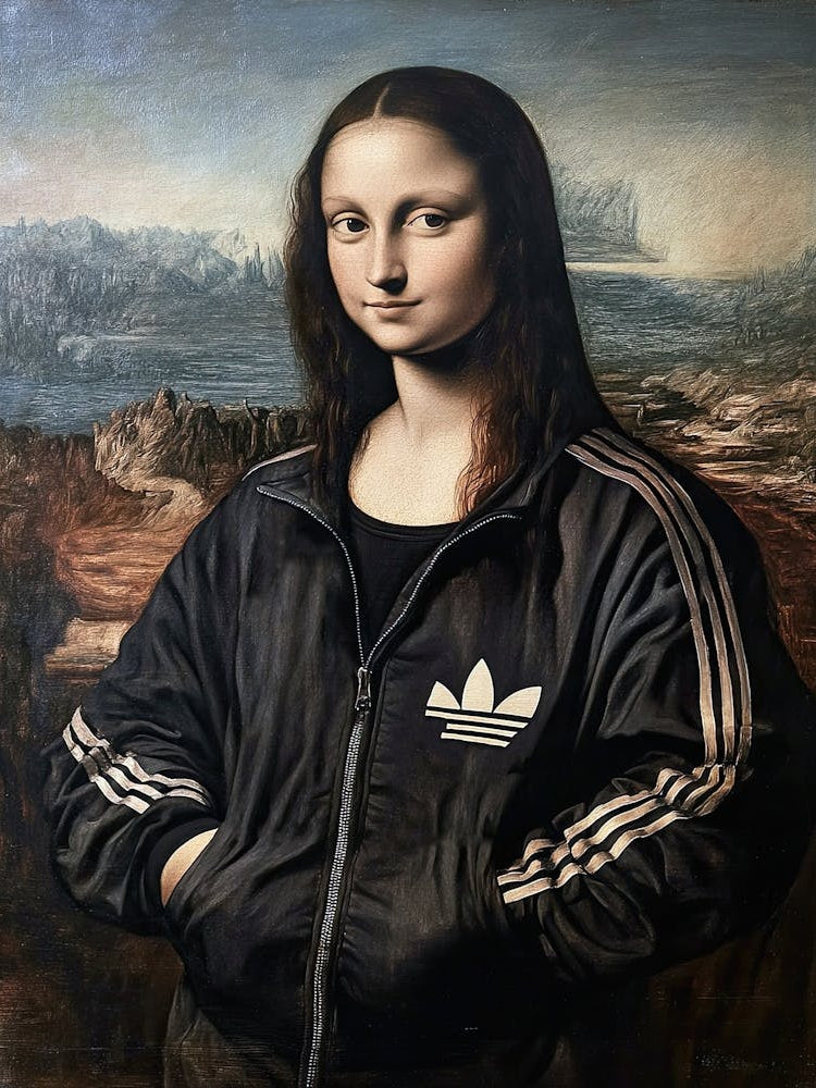 Mona Lisa in Abibas tracksuit