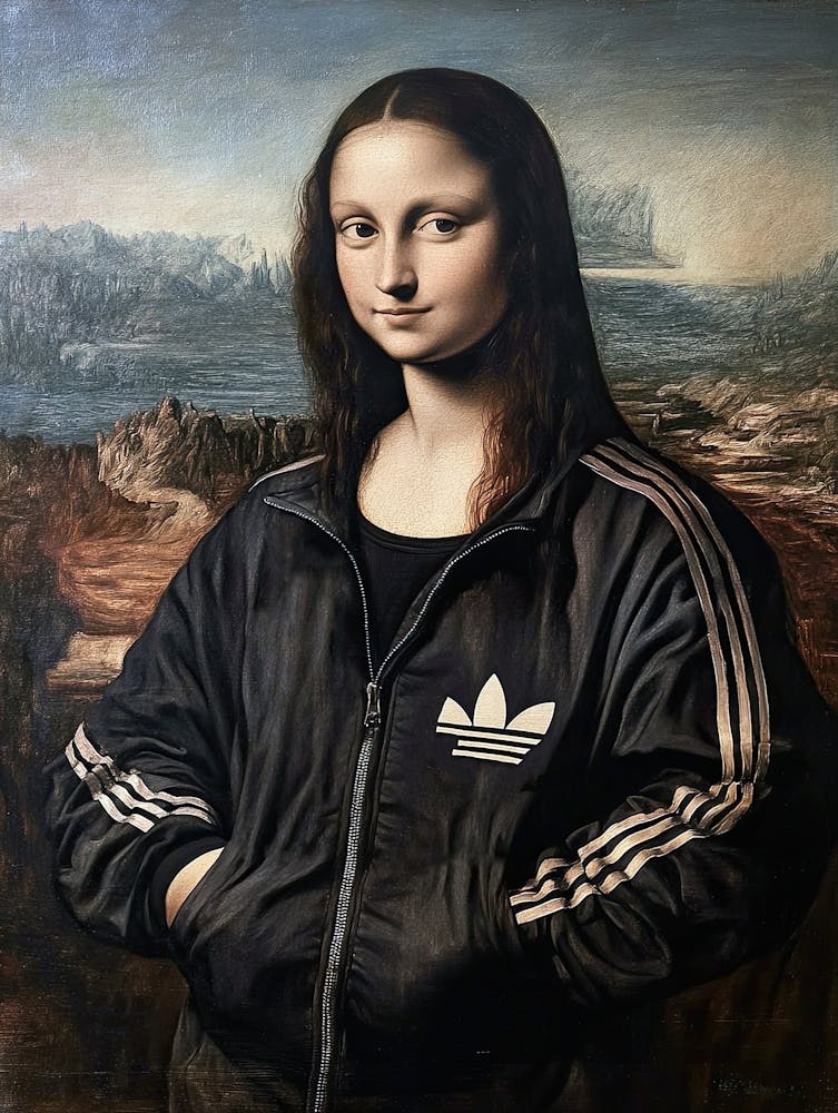 Mona Lisa in Abibas tracksuit