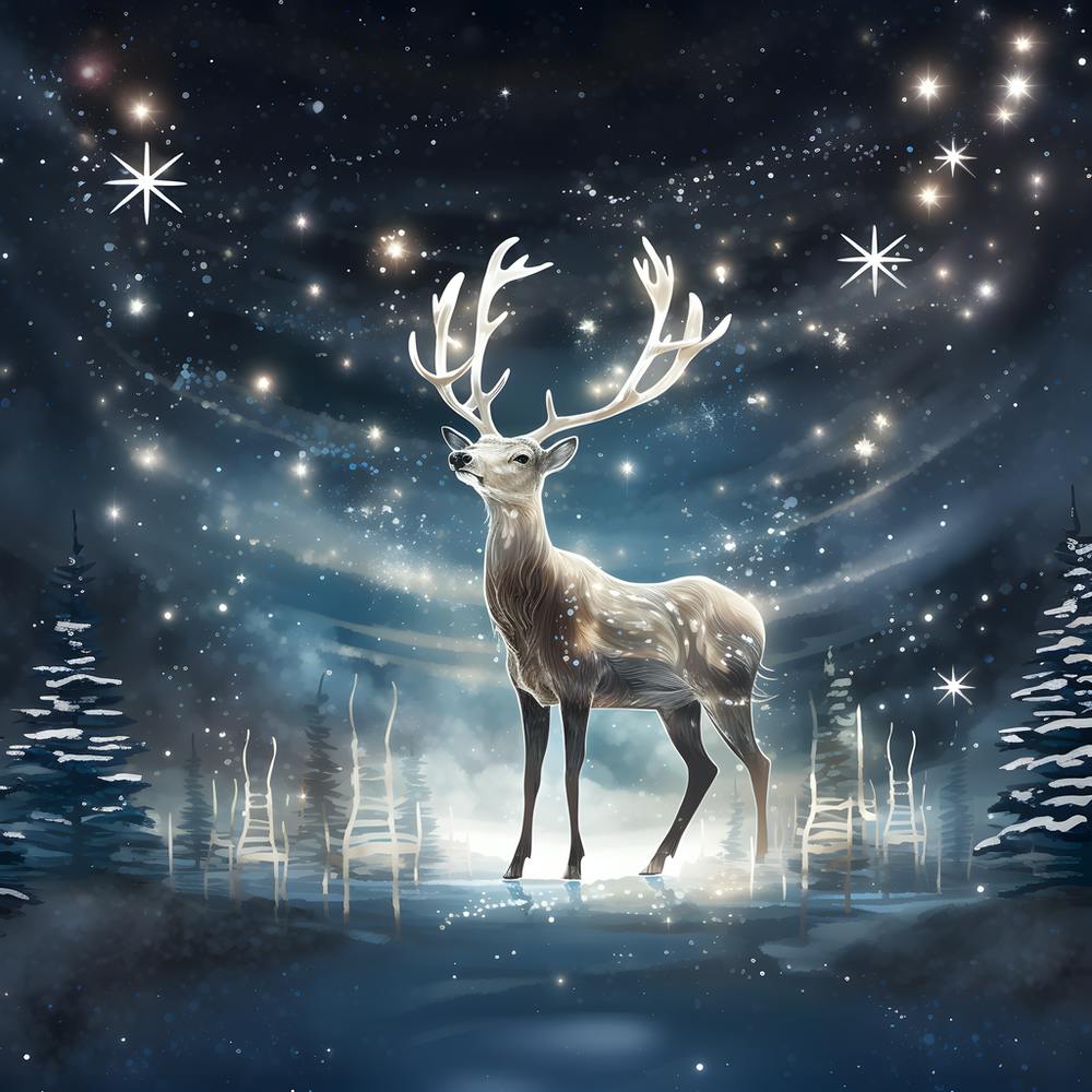 Christmas Reindeer In The Snow