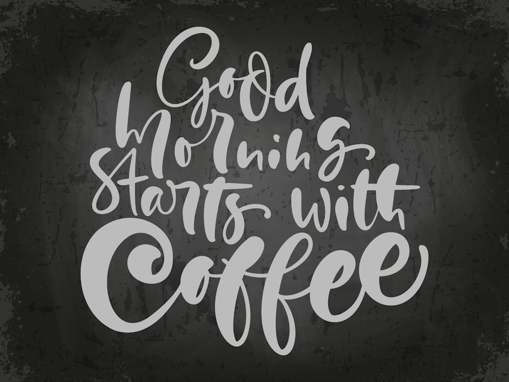Good Morning Starts With Coffee — coffee poster, coffee lettering, kitchen art print, kitchen wall decor