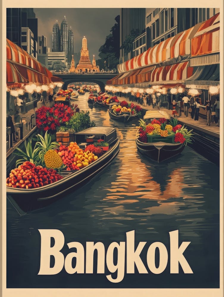 Aihrgdesign A Classic 1960s Travel Poster For Bangkok 2