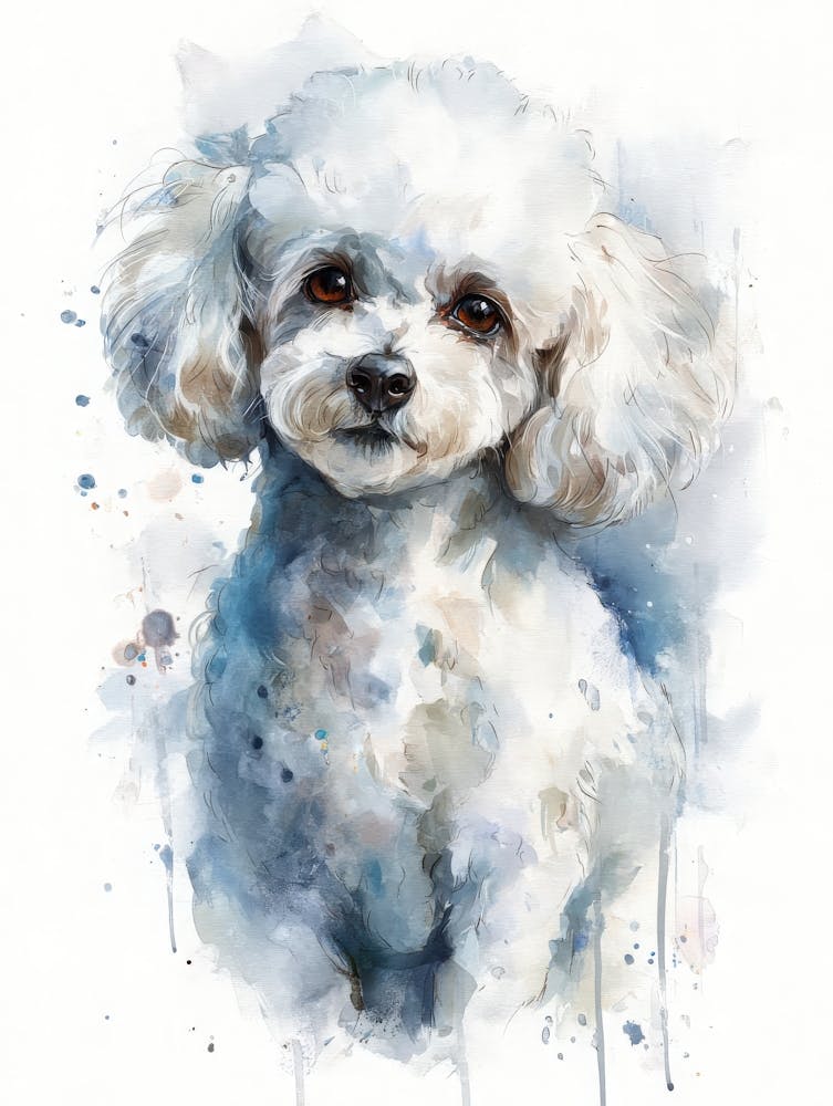 Aihrgdesign Isolated Watercolor Painting Of Dog Portraits Poo 971c0693 Fbe2 42da A40a 929c5eaa5b03 3