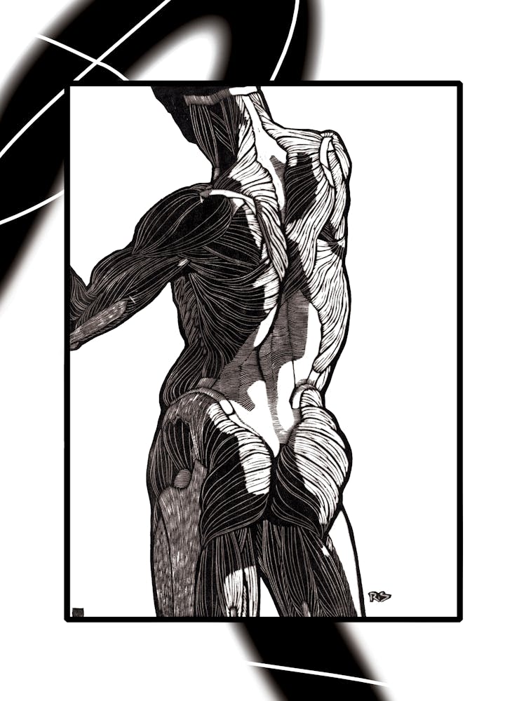Black and White Male Nude VII (Set of 8)