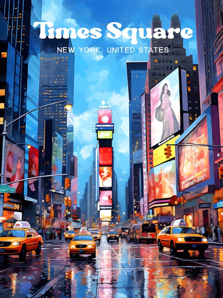 Times Square New York NYC Manhattan Travel Art