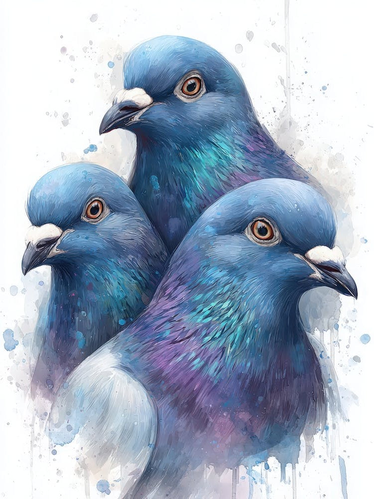 Aihrgdesign Isolated Watercolor Painting Of Birds Pigeon With 0a6daf22 124b 44a3 8486 C1ca51d34340 2