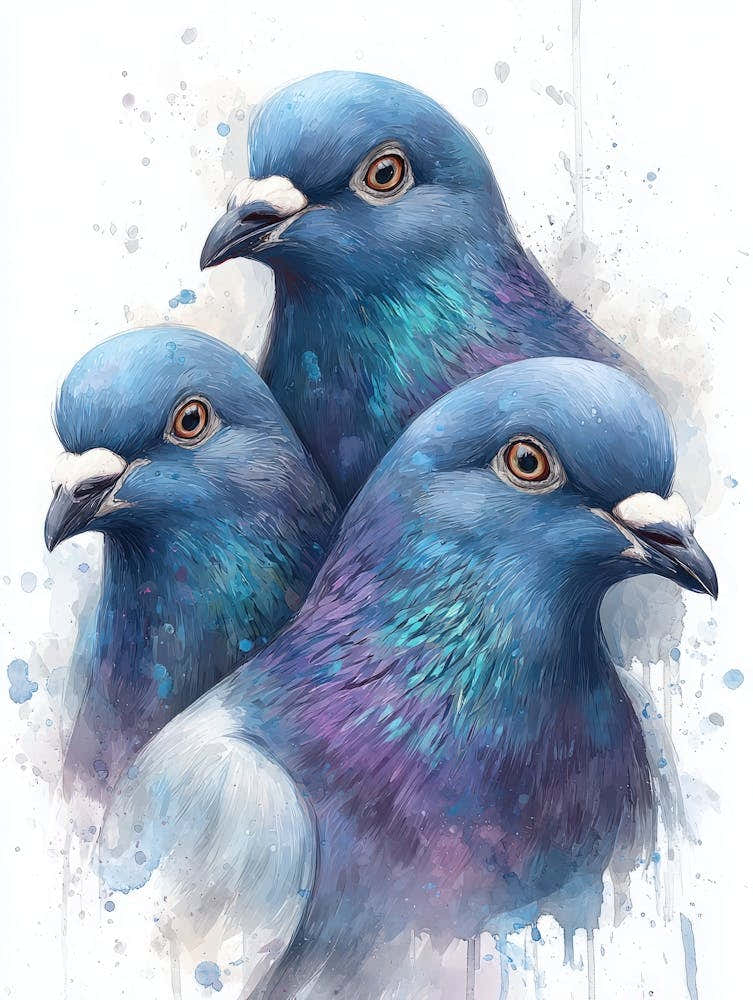 Aihrgdesign Isolated Watercolor Painting Of Birds Pigeon With 0a6daf22 124b 44a3 8486 C1ca51d34340 2