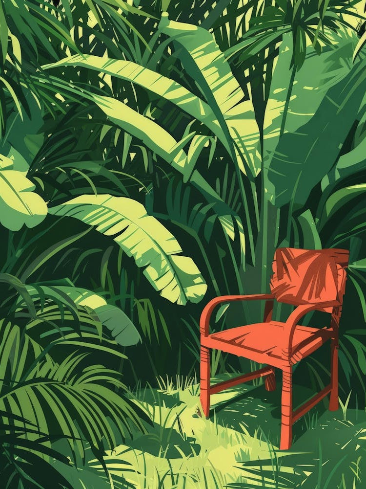 Red Chair In The Jungle