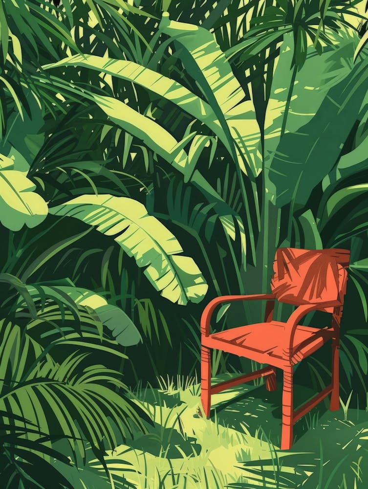Red Chair In The Jungle