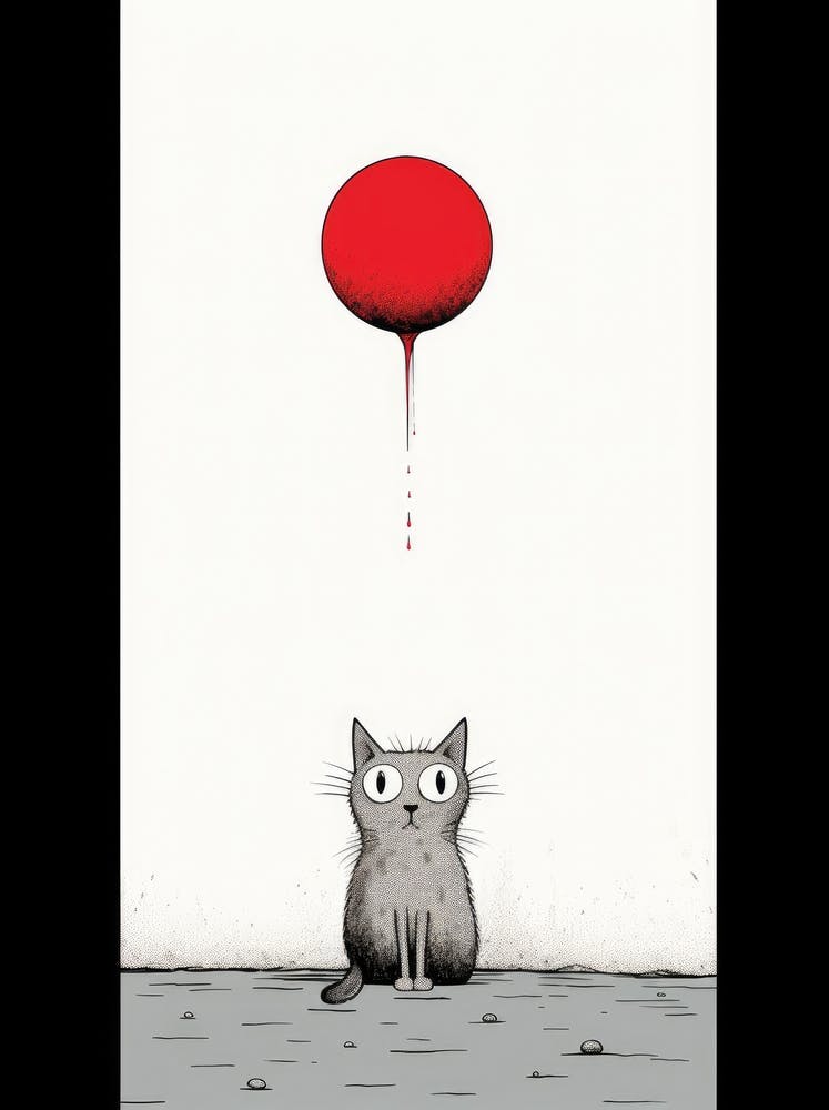 Rote Ballonkatze