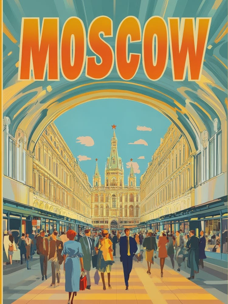 Aihrgdesign A 1970s Inspired Travel Poster For Moscow 2