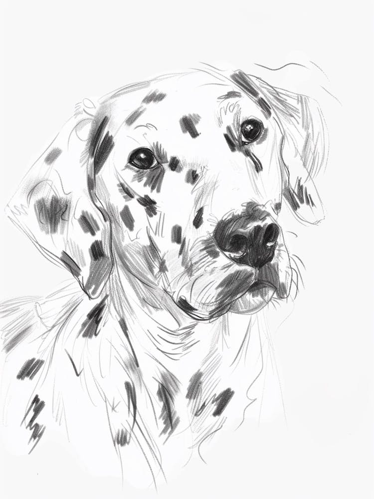 Dalmation Dog Charcoal Line 2