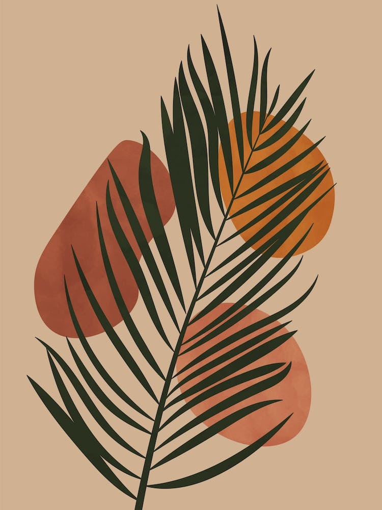 Palm Leaf Boho Earthy Tones