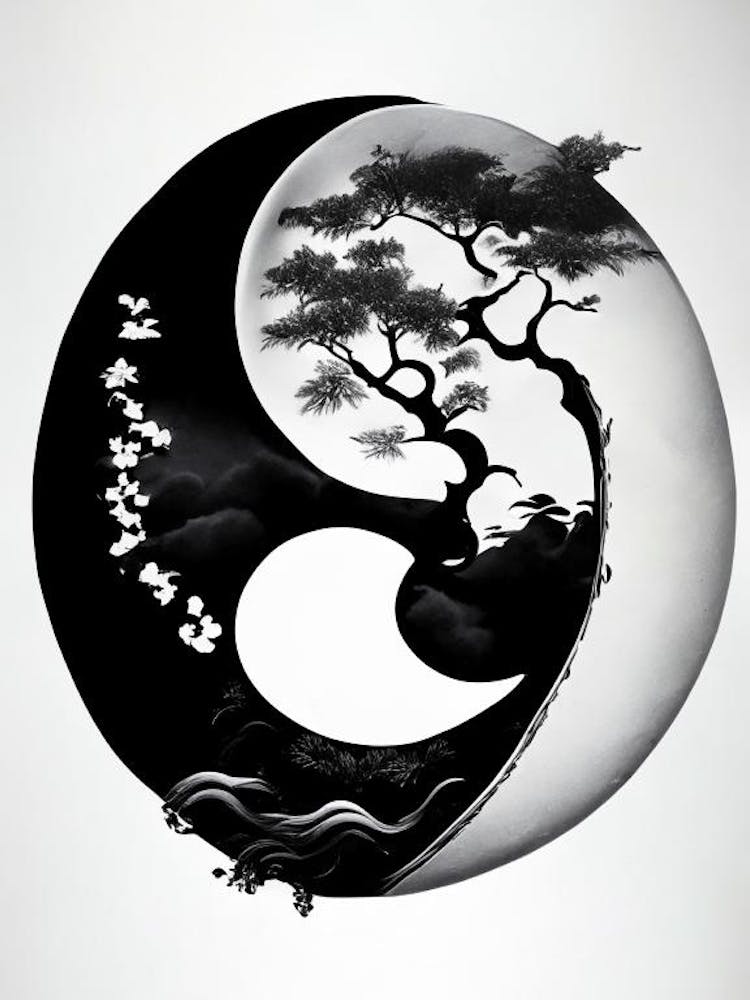 Black And White Yin and Yang 4, Illustration