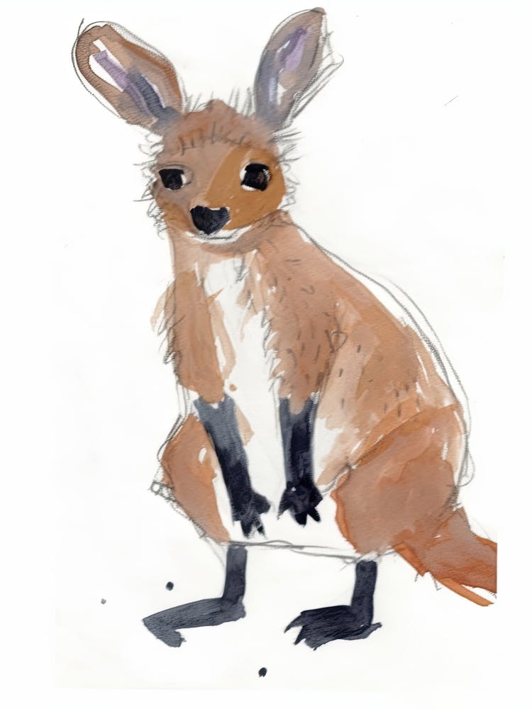 A Joey Watercolour Childrens Drawing 1watercolour