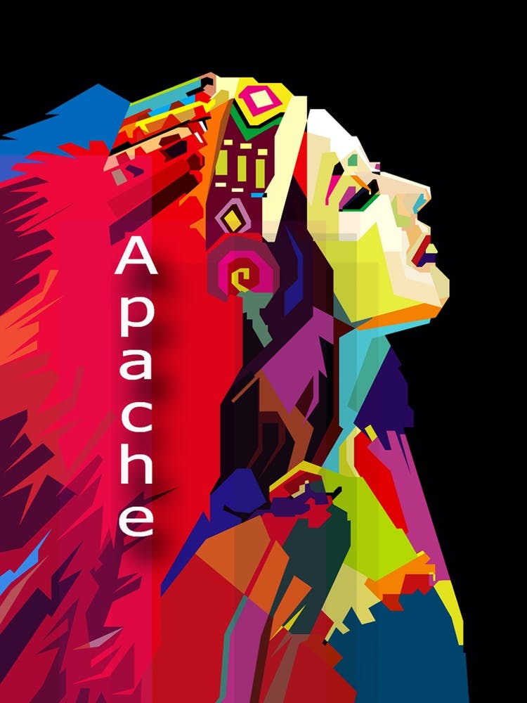 Apache Woman Pop Art WPAP