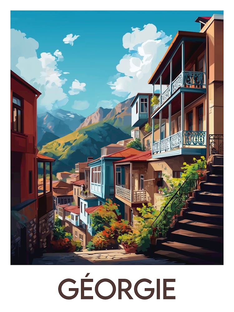 Affiche de voyage Géorgie