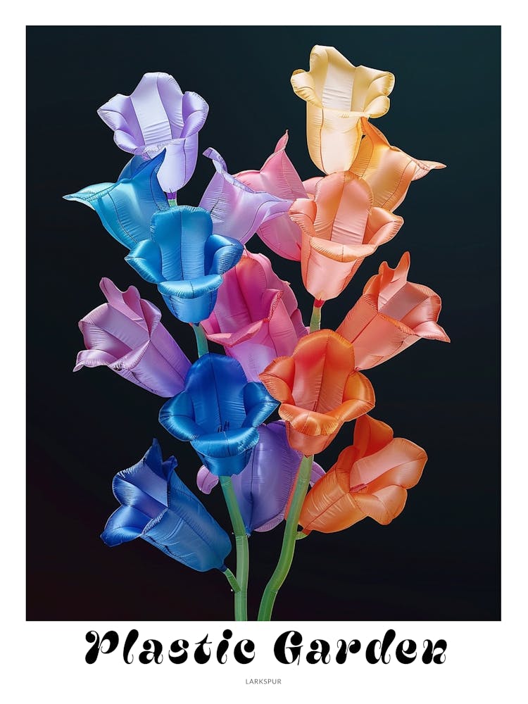 Bright Inflatable Flowers Poster Larkspur 3