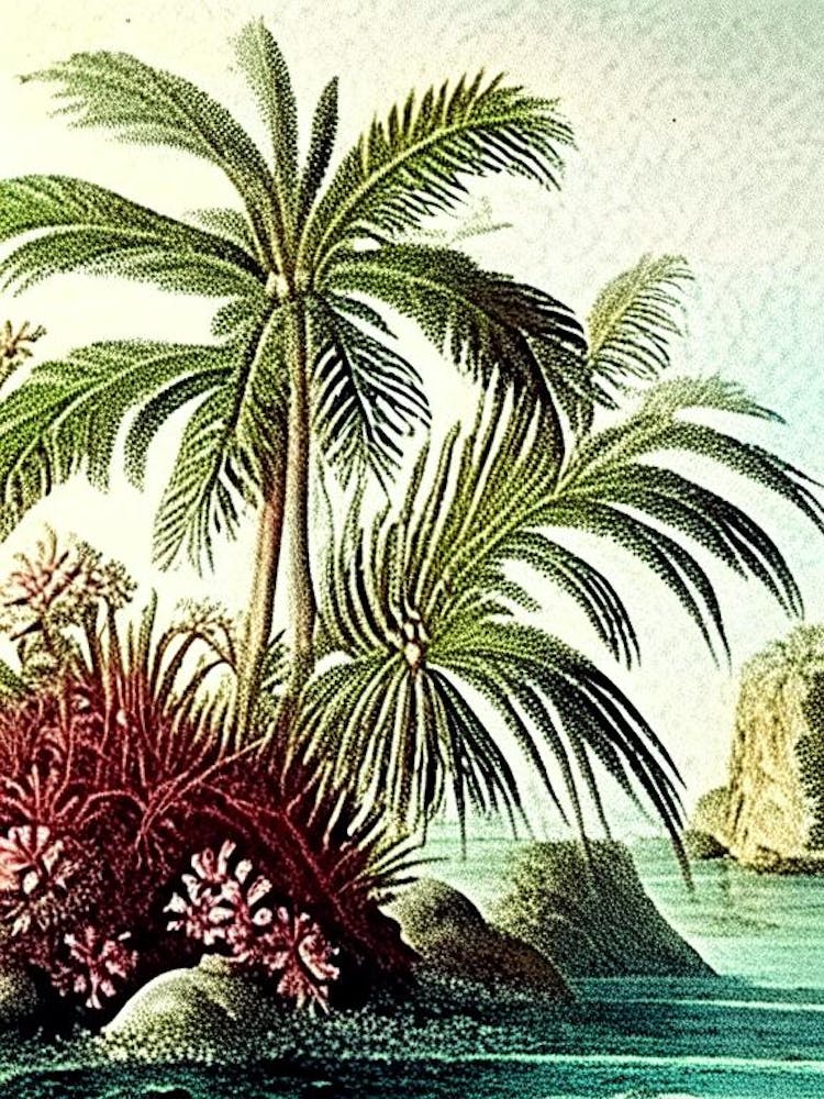 Coral Reef Waterscape Vintage Illustration 1