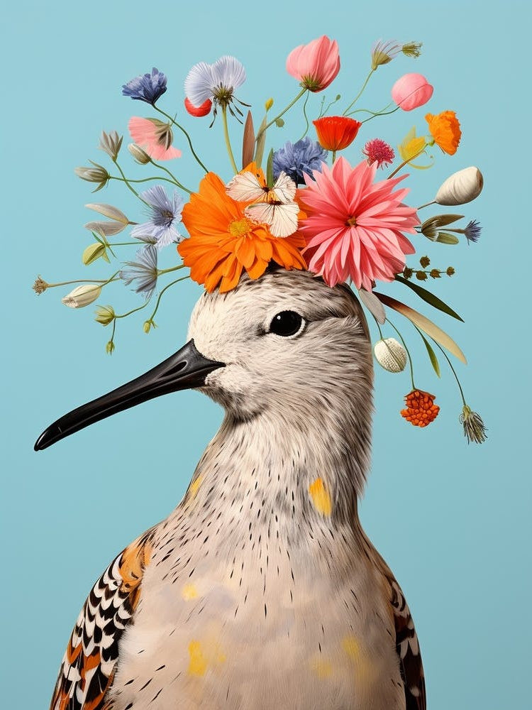 Bird With A Flower Crown Dunlin 4