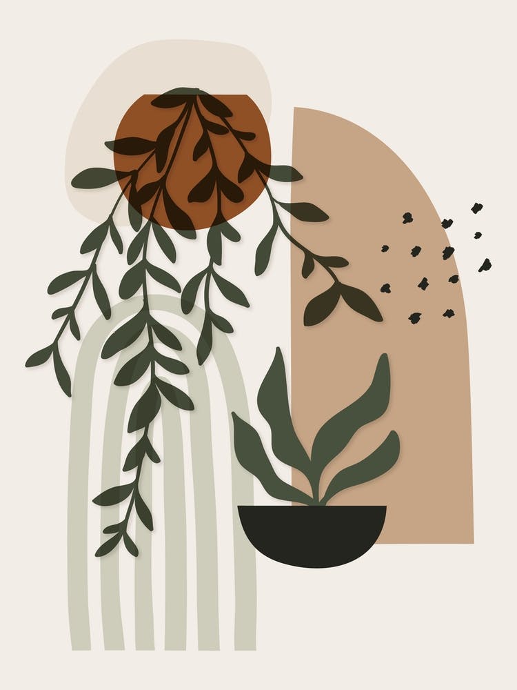 Indoor Plants Beige Boho Botanical