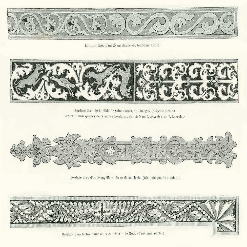 Ornate Border Illustrations, Albert Racine