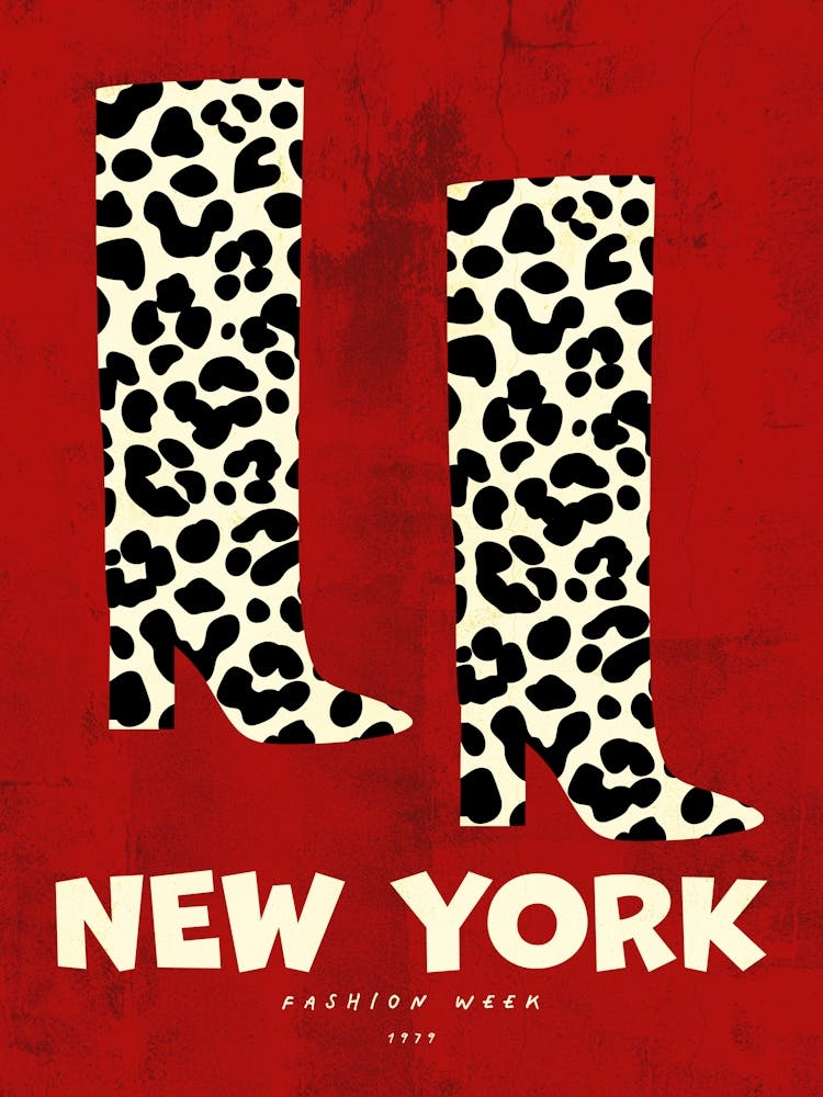 New York Fashion Week Leopard Boots
