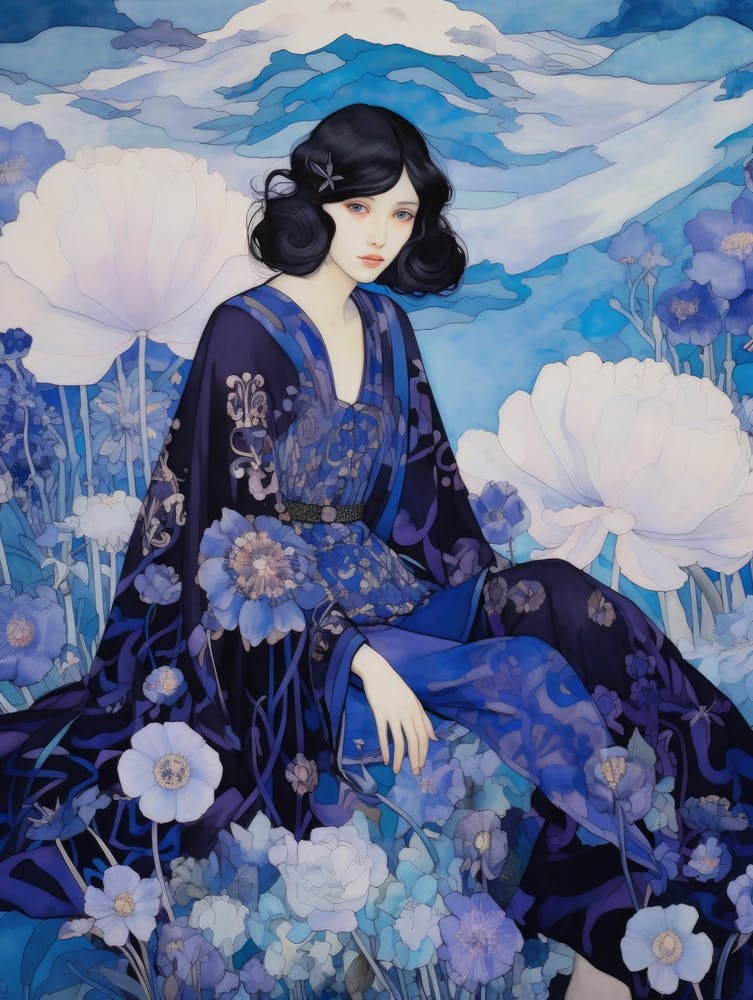 Asian Woman In Blue